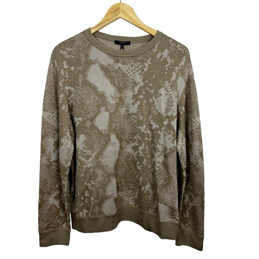 Lafayette 148 New York Sweater Size XXL Silk Cashmere Reptile Plus Size